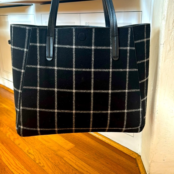 Tote Bag Black and White Large Travel - Picture 1 of 6